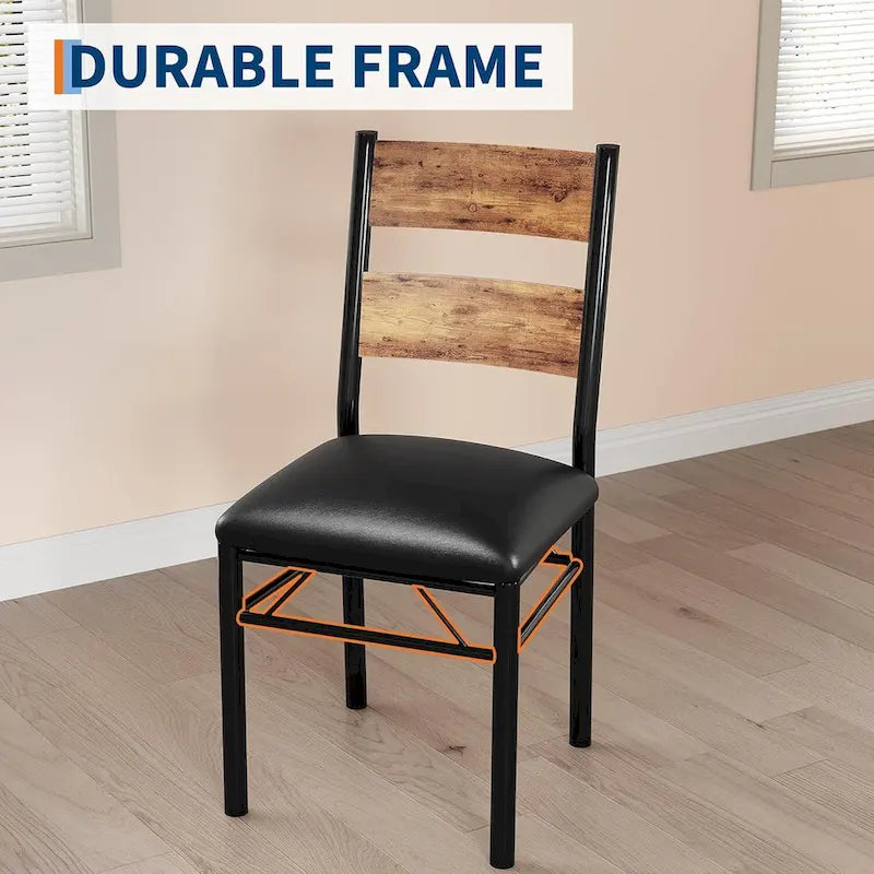 Wooden Dining Table Set with Upholstered Chairs for Kitchen 15