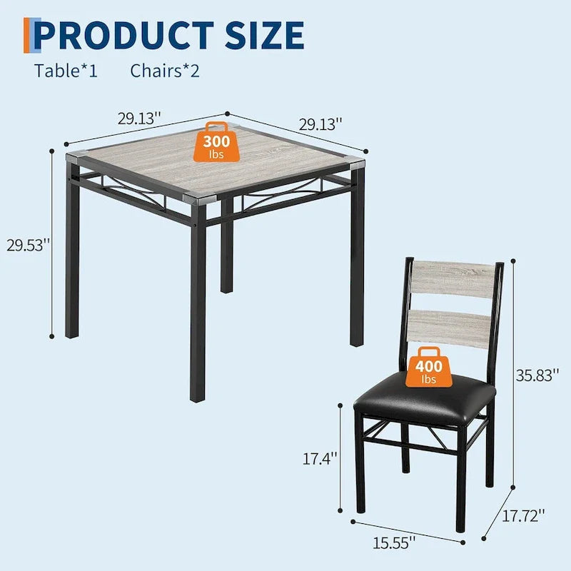 5-Piece Dining Table Set for 4 – Space-Saving Kitchen Set with Upholstered Chairs 20