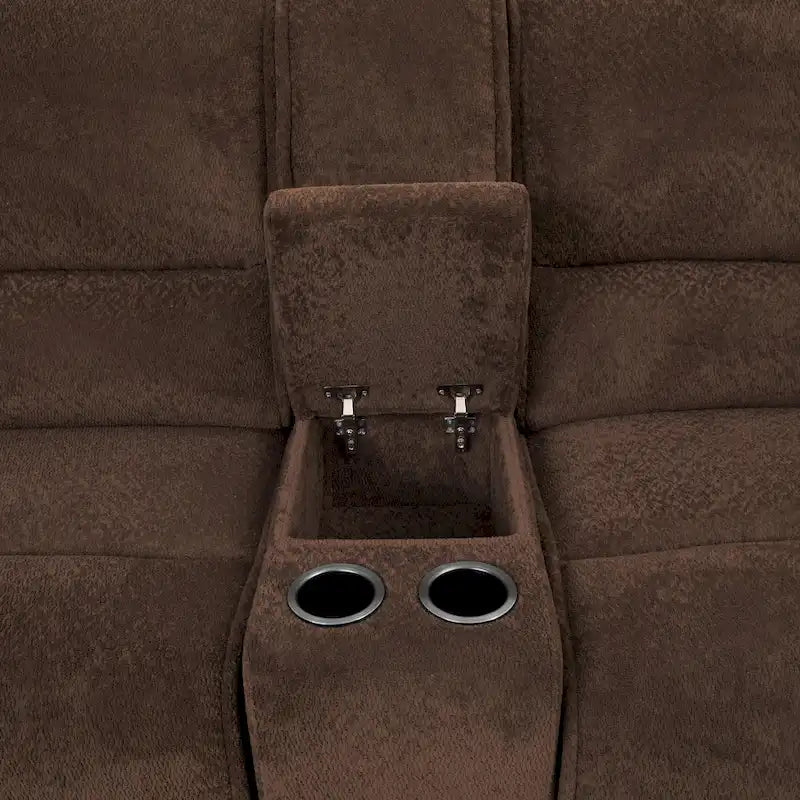 Renic Modern Dark Brown Reclining Sectional Sofa with Console and USB Ports by Furniture of America 3