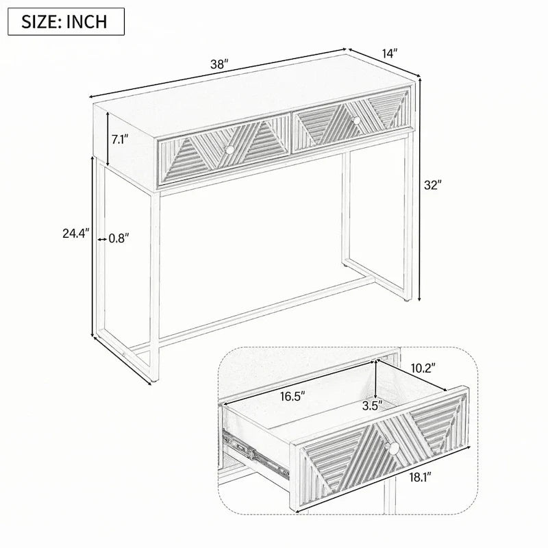 Contemporary Grey Console Table with Storage Solutions 4