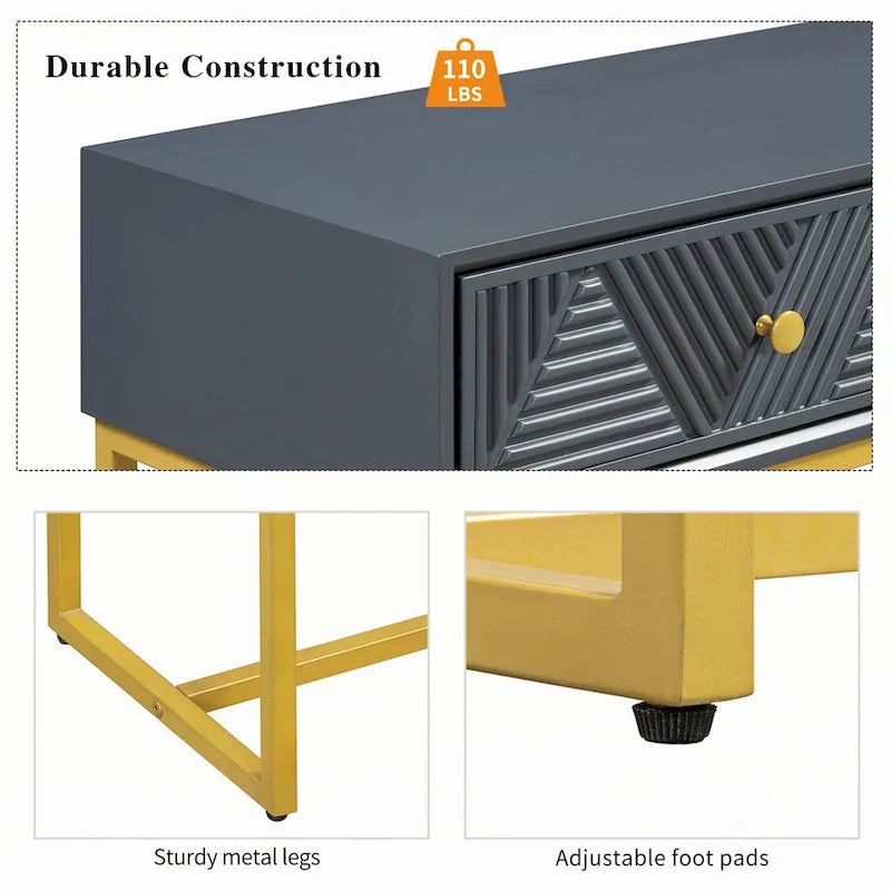 Contemporary Grey Console Table with Storage Solutions 6