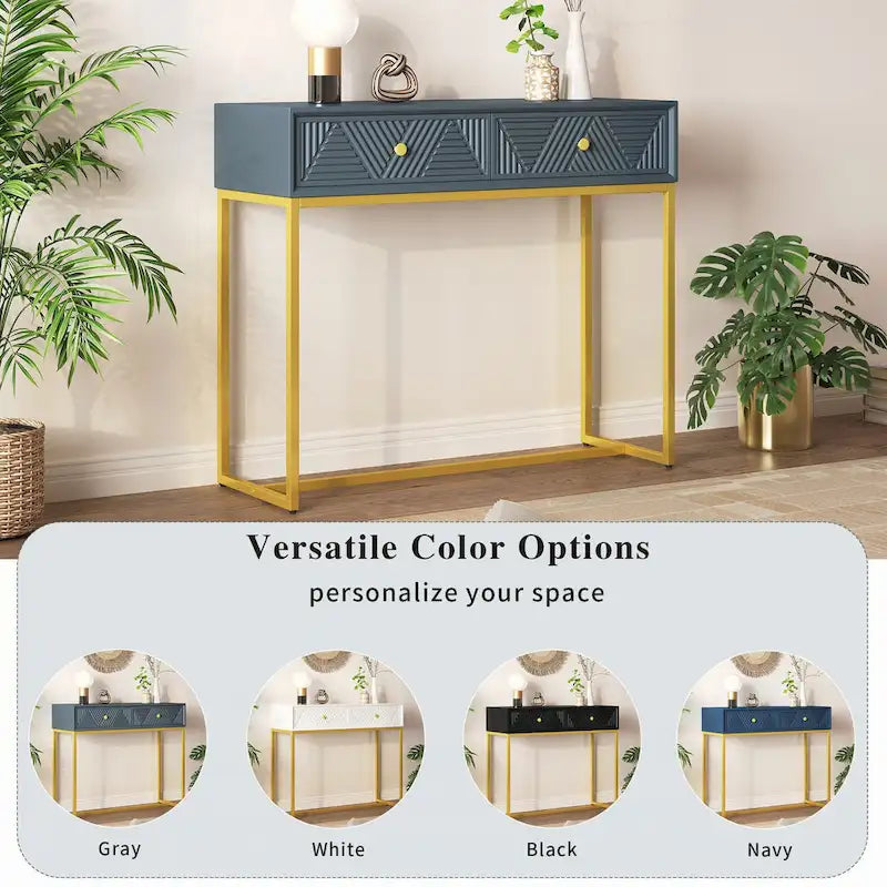 Contemporary Grey Console Table with Storage Solutions 8