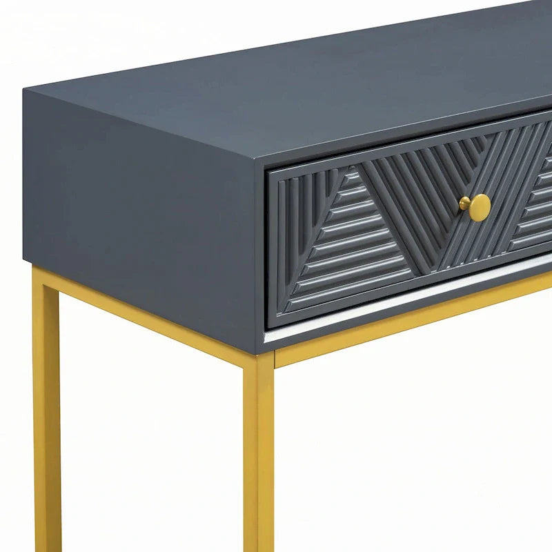Contemporary Grey Console Table with Storage Solutions 9