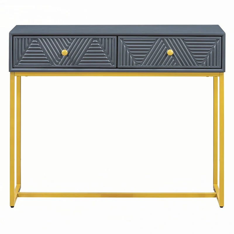 Contemporary Grey Console Table with Storage Solutions 12