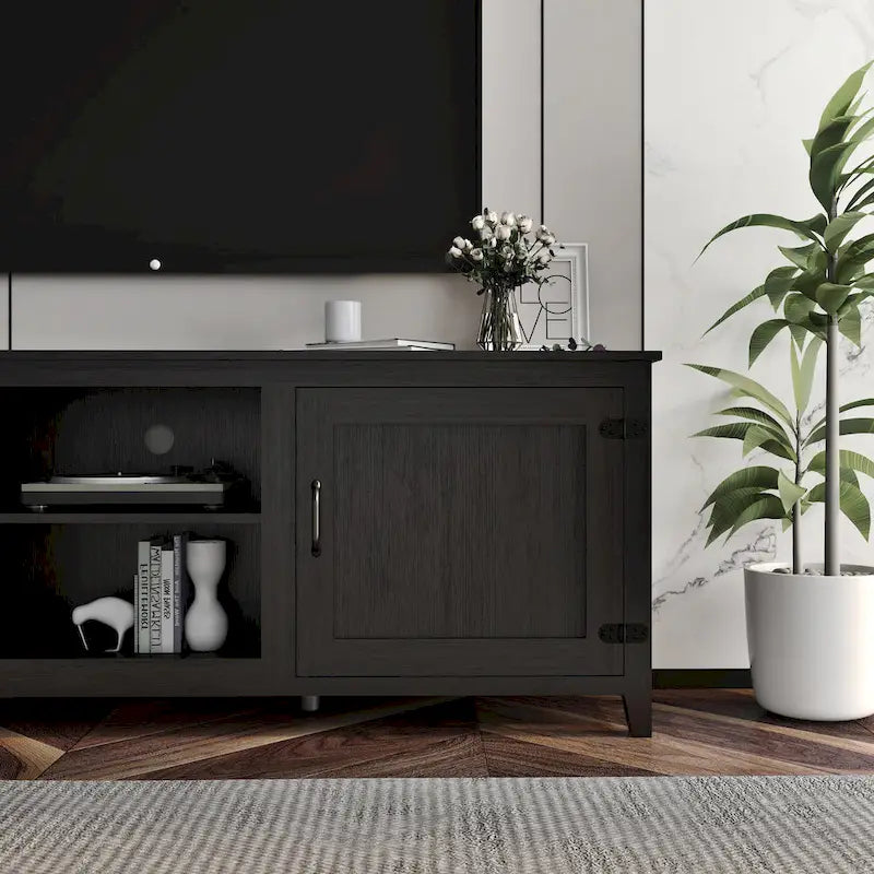 Versatile Industrial TV Stand with 2 Cabinets and 4 Shelves for Living Rooms, Bedrooms, and Playrooms 3