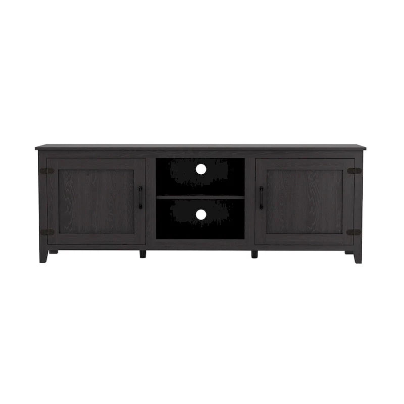 Versatile Industrial TV Stand with 2 Cabinets and 4 Shelves for Living Rooms, Bedrooms, and Playrooms 4