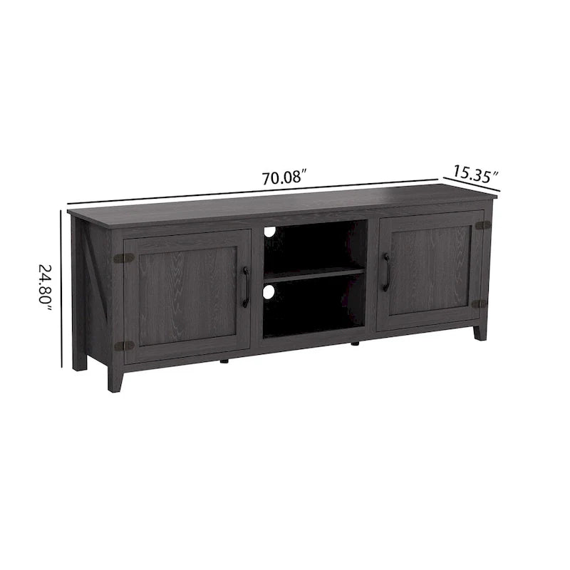 Versatile Industrial TV Stand with 2 Cabinets and 4 Shelves for Living Rooms, Bedrooms, and Playrooms 6