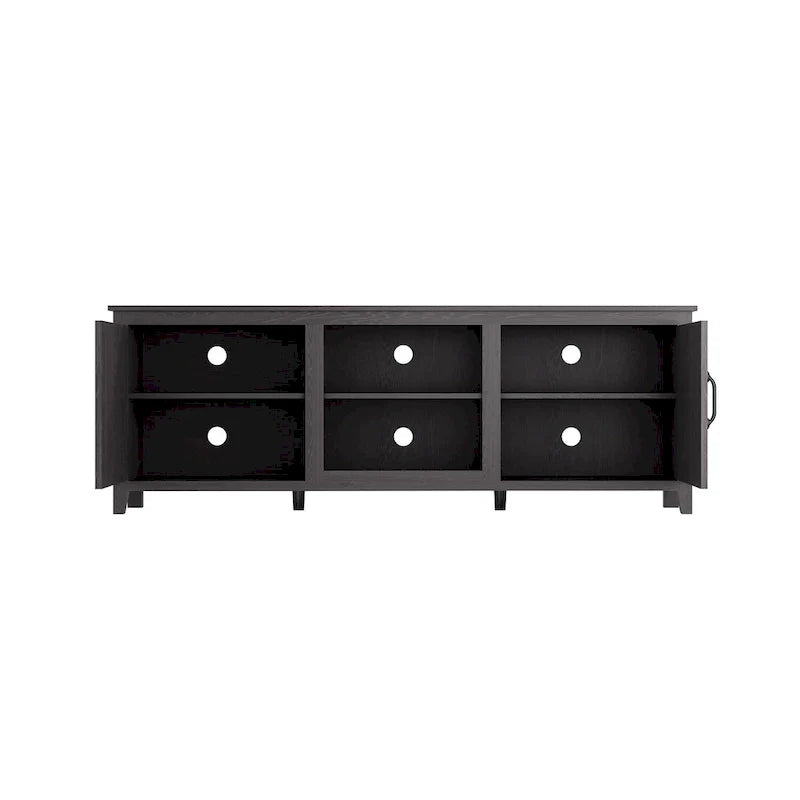 Versatile Industrial TV Stand with 2 Cabinets and 4 Shelves for Living Rooms, Bedrooms, and Playrooms 9