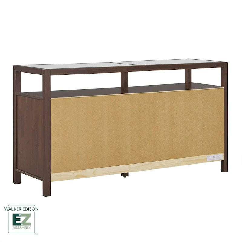 Wood Dresser with Glass Top and 6 Drawers Storage Cabinet 4