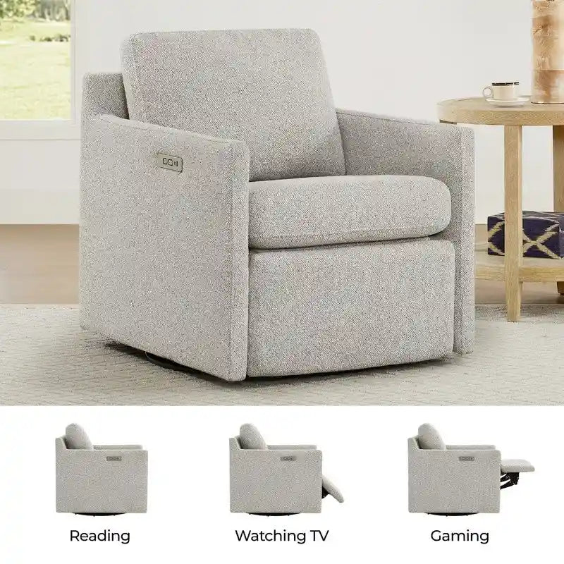 Nora Electric Reclining Swivel Chair with Footrest 9