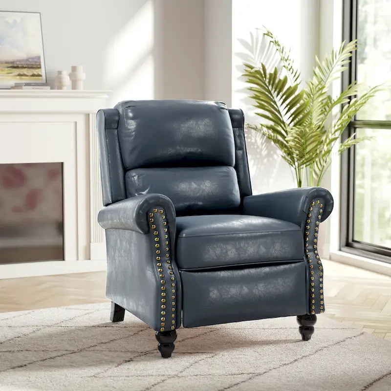 Nail-Head Trimmed Pushback Recliner with Padded Seat 40