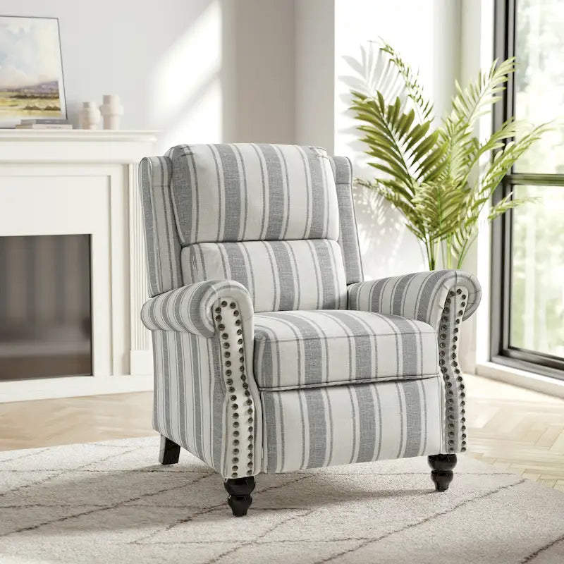 Nail-Head Trimmed Pushback Recliner with Padded Seat 41