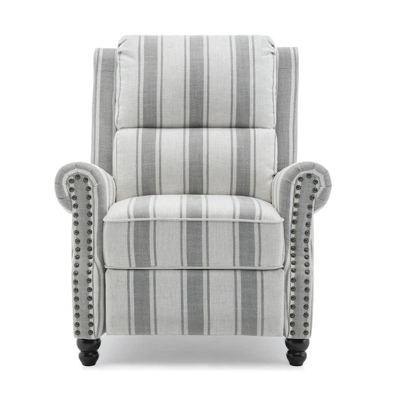 Nail-Head Trimmed Pushback Recliner with Padded Seat 10