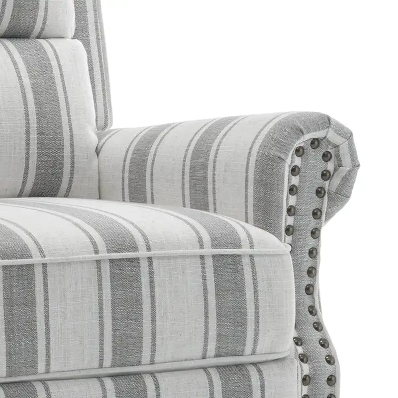 Nail-Head Trimmed Pushback Recliner with Padded Seat 12