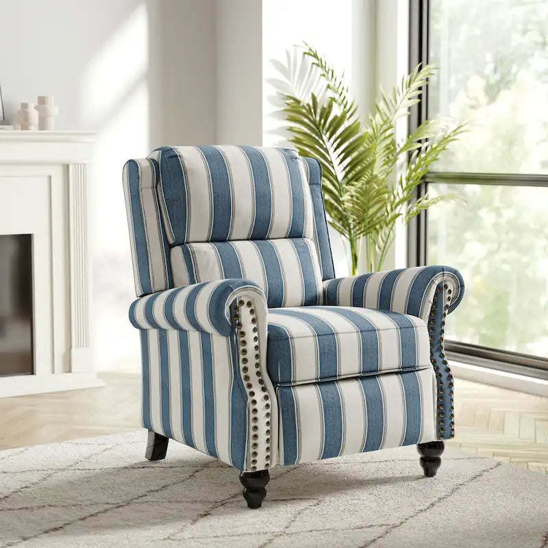 Nail-Head Trimmed Pushback Recliner with Padded Seat 18