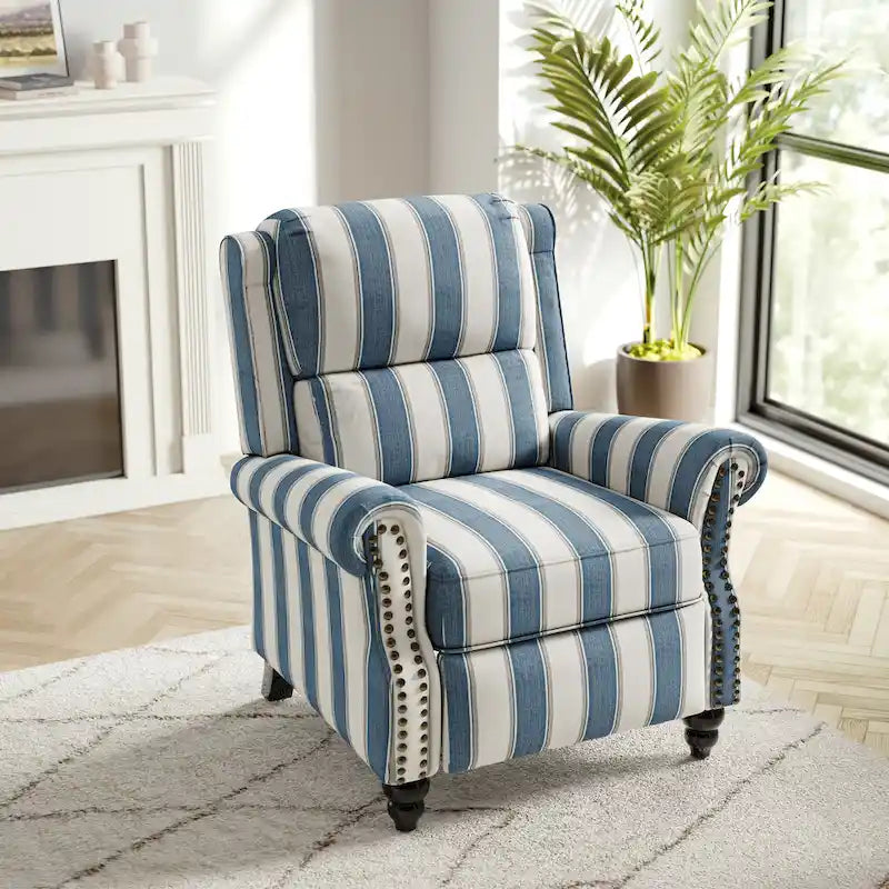 Nail-Head Trimmed Pushback Recliner with Padded Seat 19