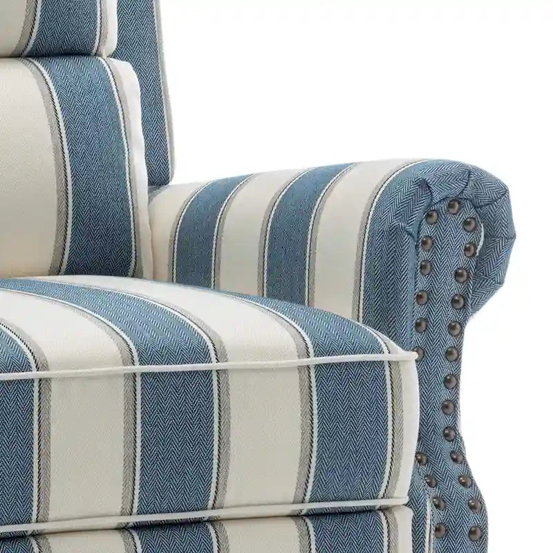 Nail-Head Trimmed Pushback Recliner with Padded Seat 22
