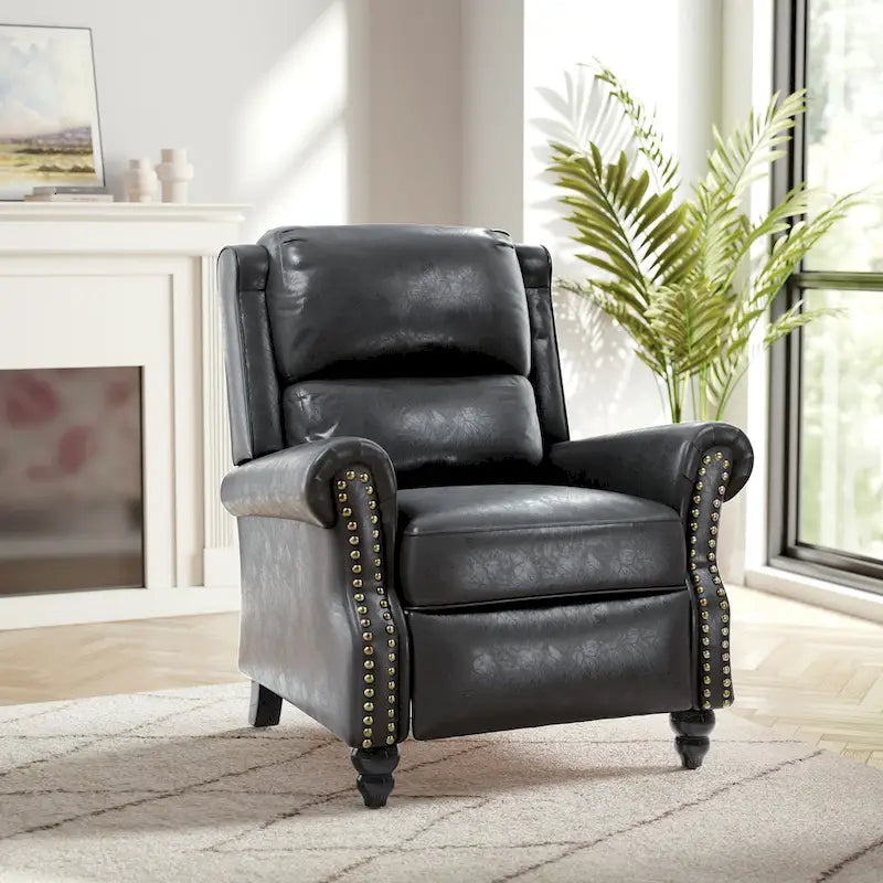 Nail-Head Trimmed Pushback Recliner with Padded Seat 27