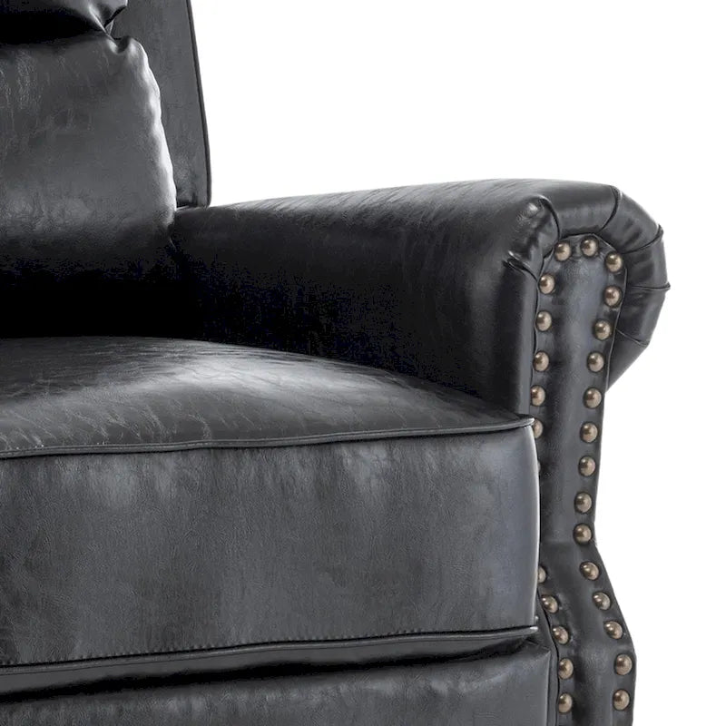 Nail-Head Trimmed Pushback Recliner with Padded Seat 32