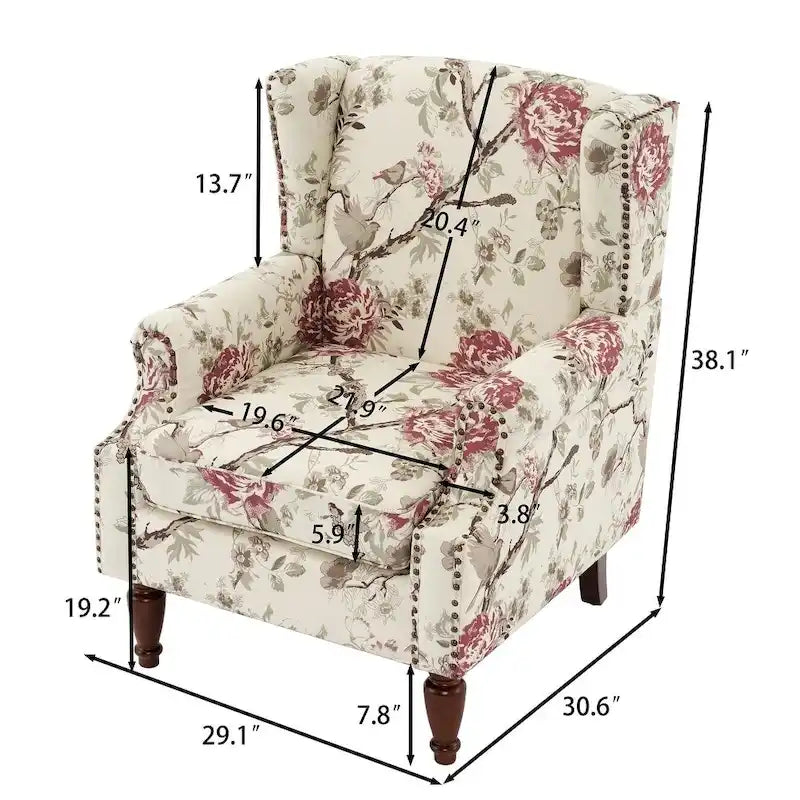 Pair of Stylish Upholstered Accent Chairs with Patterns for Living Room 5