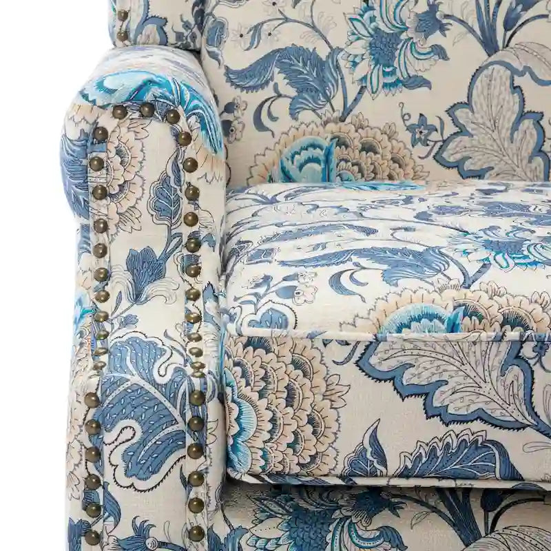 Pair of Stylish Upholstered Accent Chairs with Patterns for Living Room 13