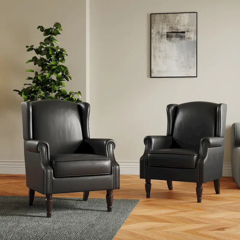 Pair of Stylish Upholstered Accent Chairs with Patterns for Living Room 16