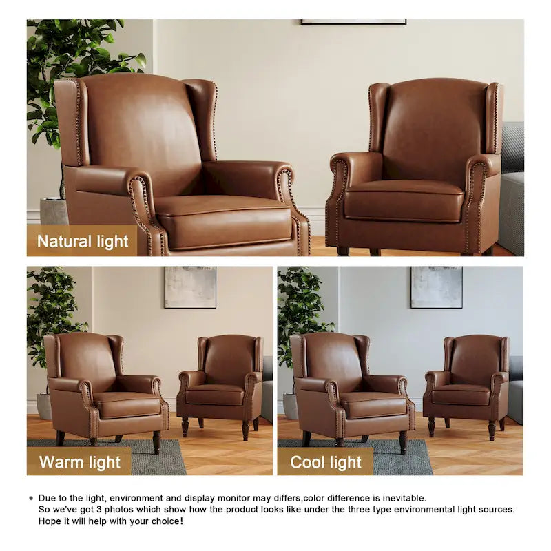 Pair of Stylish Upholstered Accent Chairs with Patterns for Living Room 22