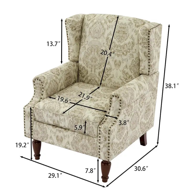 Pair of Stylish Upholstered Accent Chairs with Patterns for Living Room 30