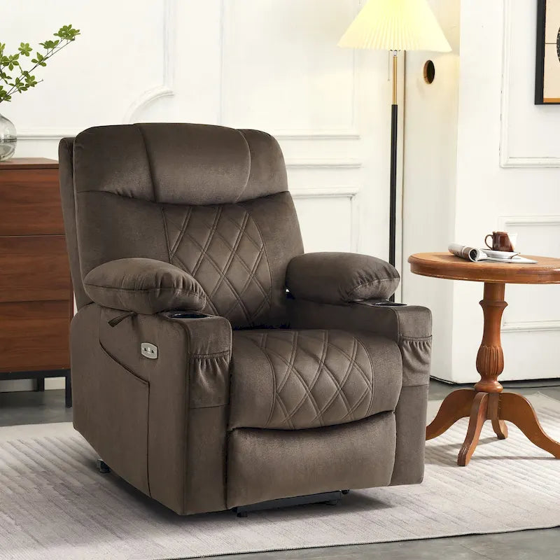 MCombo Compact Dual Motor Power Lift Recliner Chair with Massage, Dual Heating, and Adjustable Headrest - Model 7222 31