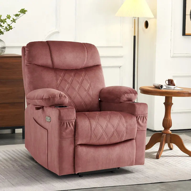 MCombo Compact Dual Motor Power Lift Recliner Chair with Massage, Dual Heating, and Adjustable Headrest - Model 7222 33