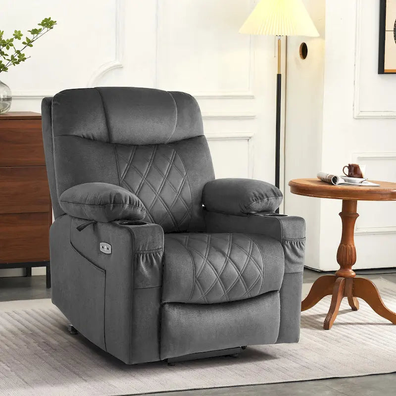 MCombo Compact Dual Motor Power Lift Recliner Chair with Massage, Dual Heating, and Adjustable Headrest - Model 7222 4