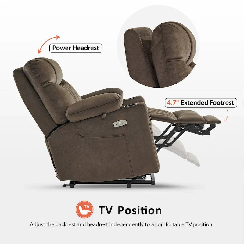 MCombo Compact Dual Motor Power Lift Recliner Chair with Massage, Dual Heating, and Adjustable Headrest - Model 7222 6
