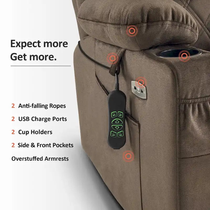 MCombo Compact Dual Motor Power Lift Recliner Chair with Massage, Dual Heating, and Adjustable Headrest - Model 7222 9