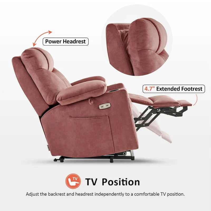 MCombo Compact Dual Motor Power Lift Recliner Chair with Massage, Dual Heating, and Adjustable Headrest - Model 7222 20