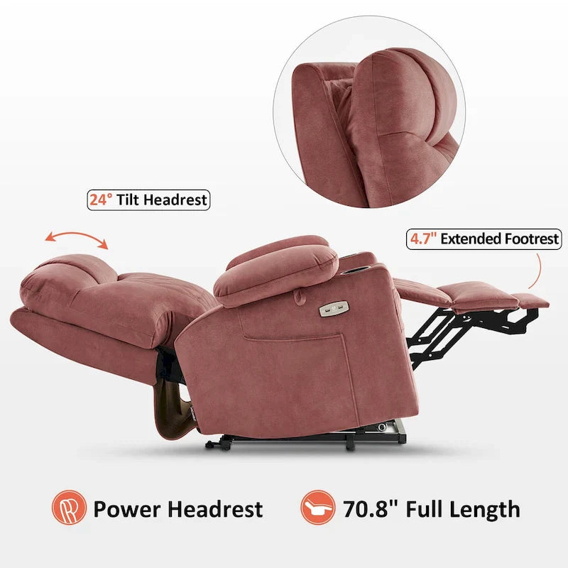 MCombo Compact Dual Motor Power Lift Recliner Chair with Massage, Dual Heating, and Adjustable Headrest - Model 7222 21