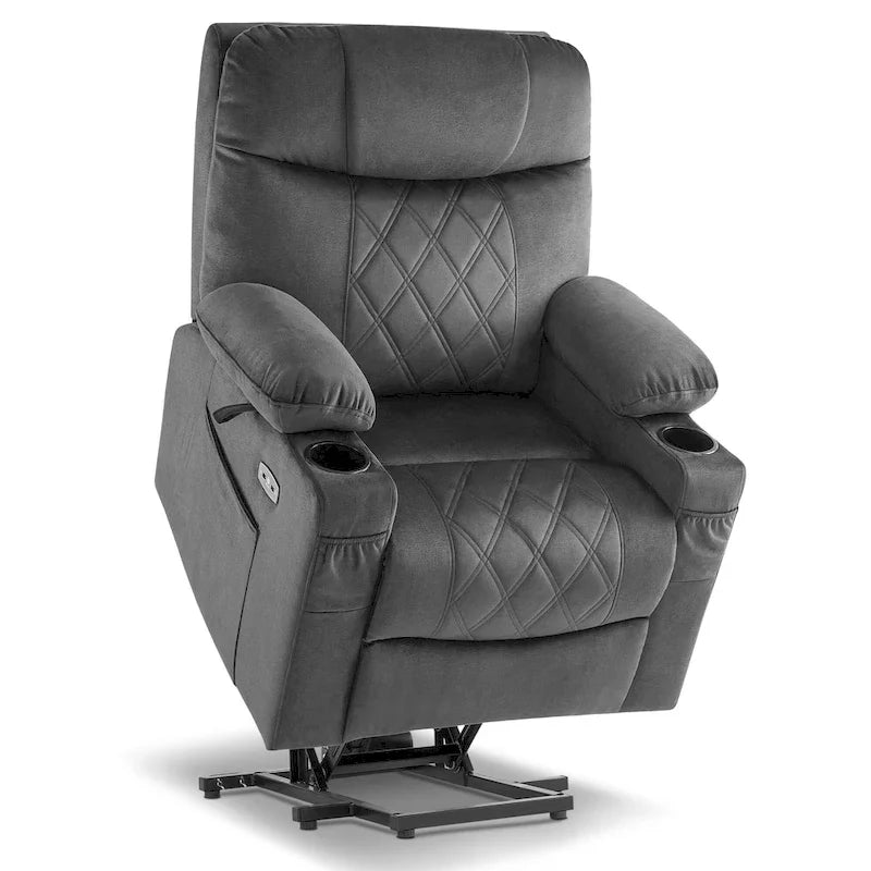 MCombo Compact Dual Motor Power Lift Recliner Chair with Massage, Dual Heating, and Adjustable Headrest - Model 7222 25
