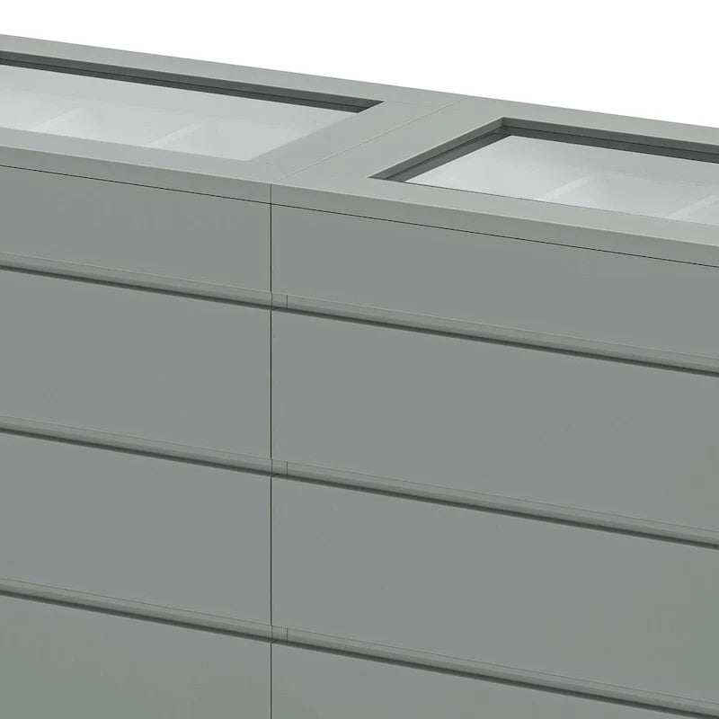 Modern Dresser with LED Lighting Glass Top and 4 Storage Drawers 6