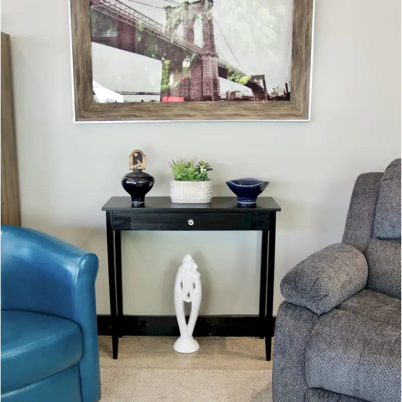 Porch & Den Holly Hill Solid Acacia Console Table with 1 Drawer 4