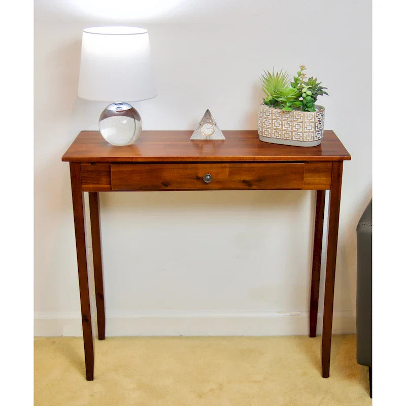 Porch & Den Holly Hill Solid Acacia Console Table with 1 Drawer 6