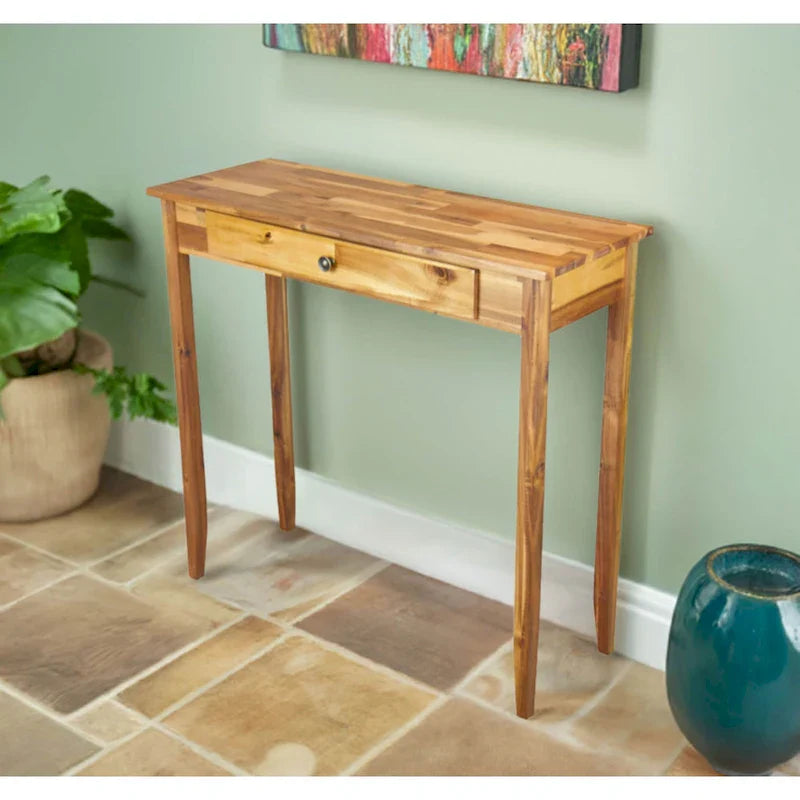 Porch & Den Holly Hill Solid Acacia Console Table with 1 Drawer 8