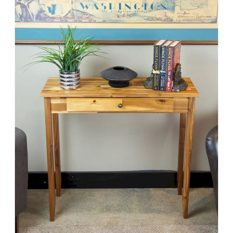 Porch & Den Holly Hill Solid Acacia Console Table with 1 Drawer 12