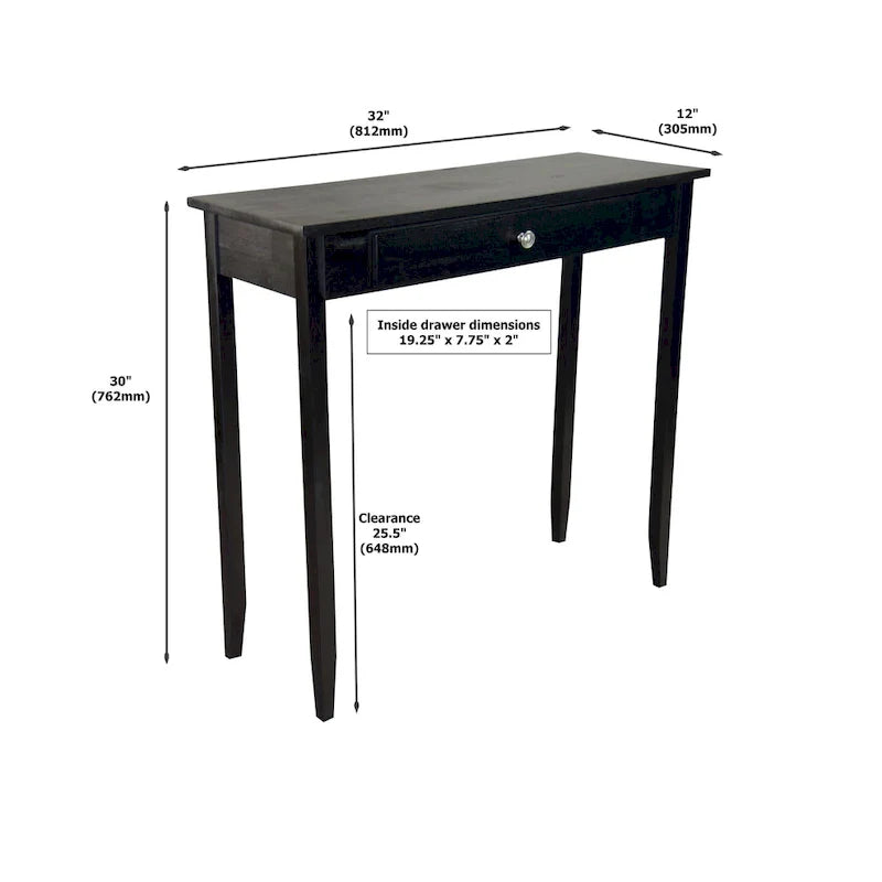 Porch & Den Holly Hill Solid Acacia Console Table with 1 Drawer 20