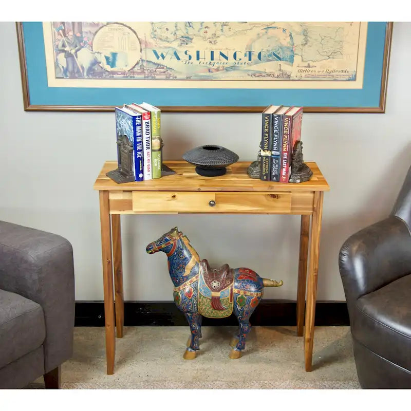 Porch & Den Holly Hill Solid Acacia Console Table with 1 Drawer 23