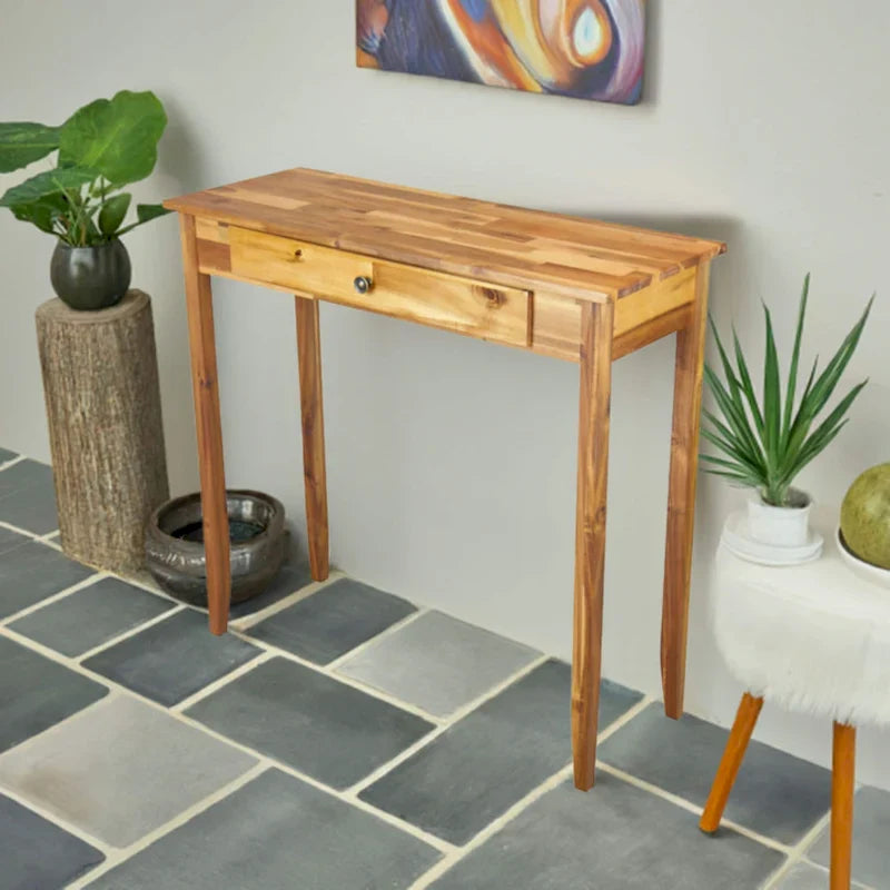Porch & Den Holly Hill Solid Acacia Console Table with 1 Drawer 24