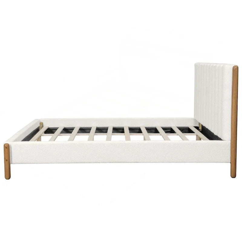 Elegant Upholstered Bed Frame with Durable Wooden Legs 10