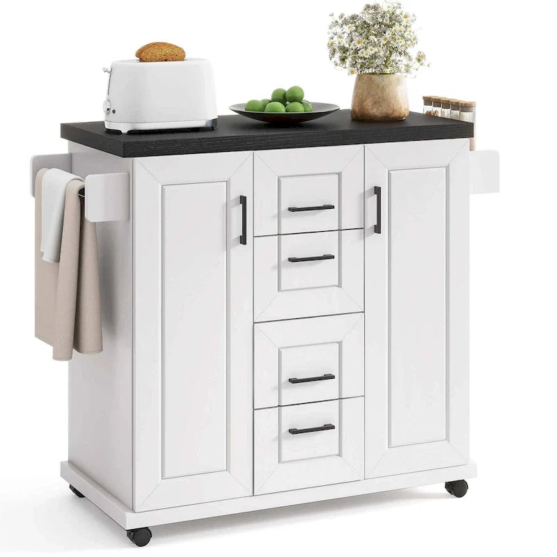 Costway Mobile Rolling Kitchen Island Cart with Wheels - Versatile Serving Utility - Learn More 11