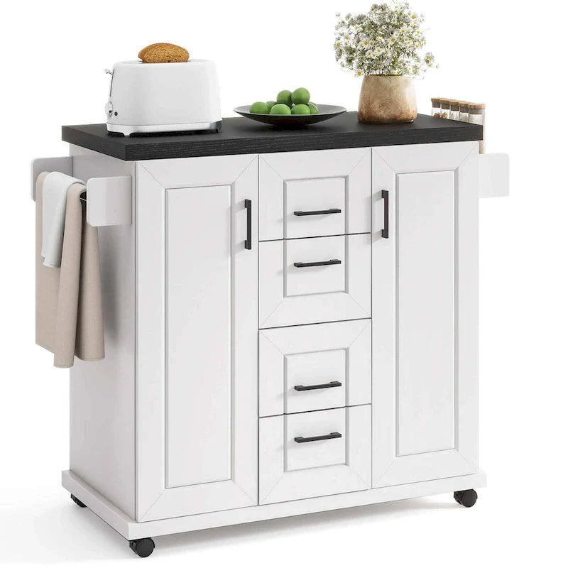 Costway Mobile Rolling Kitchen Island Cart with Wheels - Versatile Serving Utility - Learn More 1