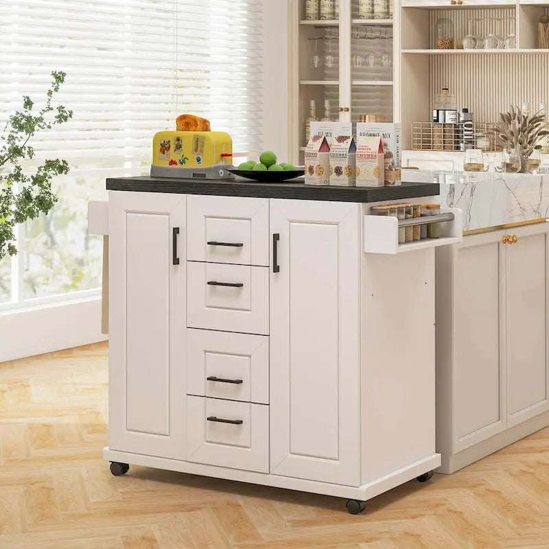 Costway Mobile Rolling Kitchen Island Cart with Wheels - Versatile Serving Utility - Learn More 2