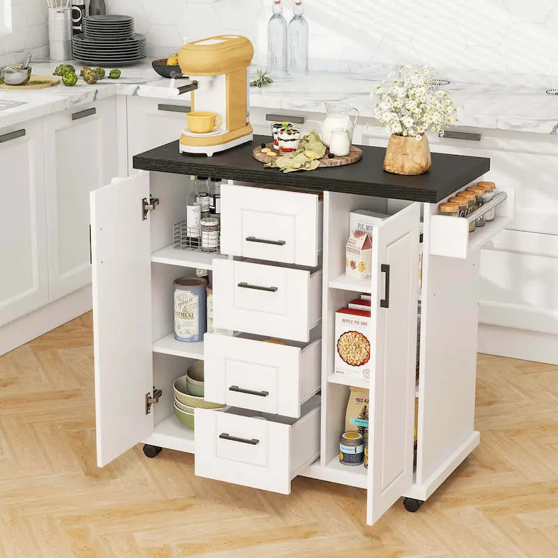 Costway Mobile Rolling Kitchen Island Cart with Wheels - Versatile Serving Utility - Learn More 4