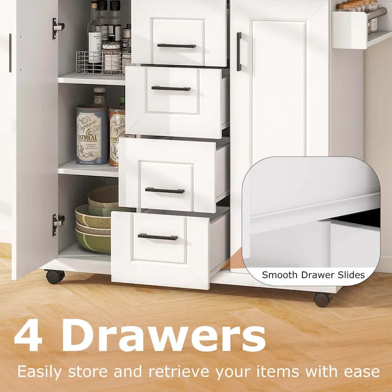 Costway Mobile Rolling Kitchen Island Cart with Wheels - Versatile Serving Utility - Learn More 6